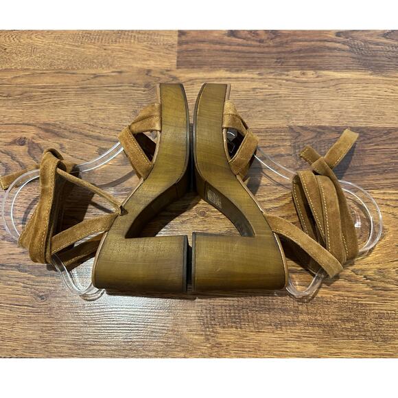 Steve Madden Women’s Rydley Leather Platform Sandals – Cognac – Size 7 – NWT - Picture 6 of 10